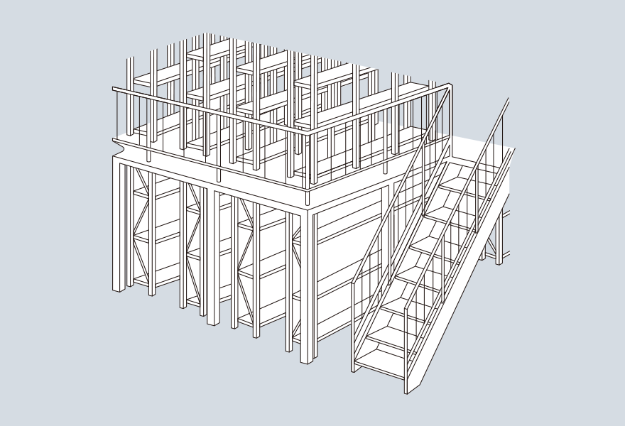 Rack supported mezzanine floor and steel structural mezzanine floor